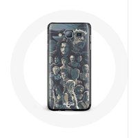 Maniacase Samsung Galaxy J7 Hoesje Game of Thrones seizoen 8 De IJzeren Troon Personages Poster Grijze Achtergrond