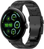 Strap-it Titanium 'Iron' bandje geschikt voor Google Pixel Watch 5 (45 mm) / 4 (45 mm) / 3 (45 mm) - Zwart