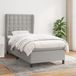 vidaXL Boxspringbed met matras, stof, lichtgrijs, 100x200 cm
