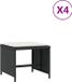 vidaXL Tuinkrukken - 4 stuks - met kussens - 40x40x35 cm - poly rotan - zwart