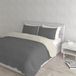 Italian Bed Linen Dekbedovertrek Set, 100% Katoen, Donkergrijs/Crème, Dubbele Klep