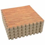 vidaXL Zwemgrondmat - 24 stuks - Hout - 8,64 m² - EVA Schuim
