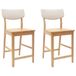 vidaXL Eetstoelen - 2 st - Massief Rubberhout - Naturel - 48 x 49 x 95 cm