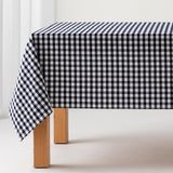 GAMUSI - Vlekbestendig Tafelkleed Katoen Polyester Vichy Ruit - 140 x 140 cm - Marine blauw