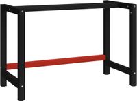 vidaXL Werkbankframe 120x57x79 cm metaal zwart en rood