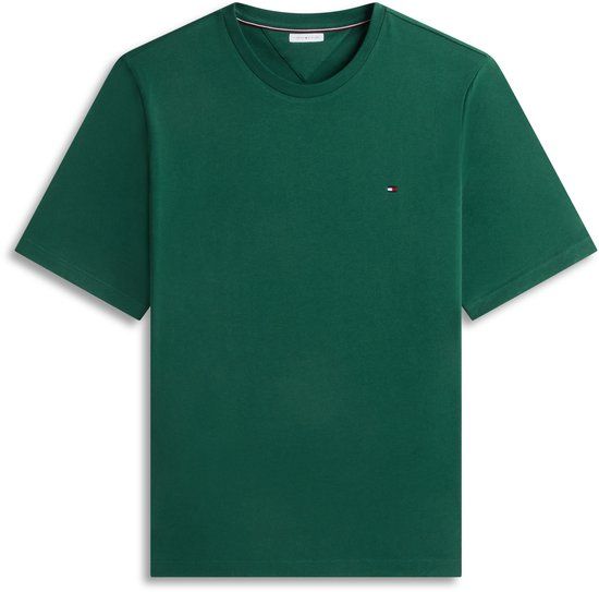 Tommy Hilfiger Big & Tall Tommy Hilfiger Heren T-shirt Katoen 3XLT Donkergroen Casual Korte Mouw
