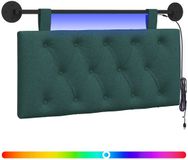 vidaXL Hangend hoofdbord met LED-verlichting Donkergroen Stof