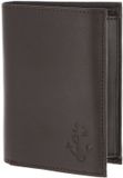 oxmox Leren portemonnee Leather RFID Protect Kombibörse Freedom Anchor Embossed Brown donkerbruin