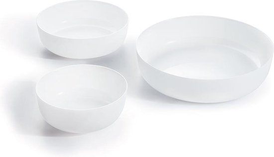 Luminarc Diwali schaal - Set van 3 - Wit - Rond - Glas - 1.2 l