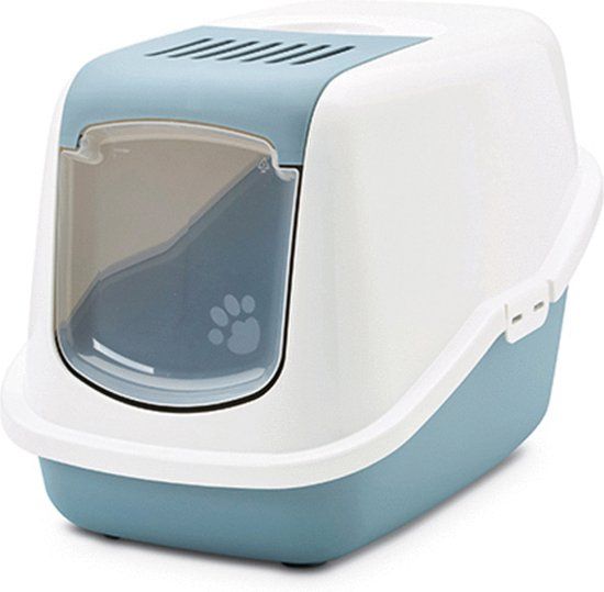 Savic Nestor Earth Kattenbak - Blauw/Wit - 56 x 39 x 39 cm
