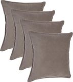Atmosphera Bank/sierkussens Sophia - 4x stuks - 45 x 45 cm - polyester met rits