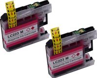 KATRIZ huismerk inkt voor brother LC223M - Magenta - 2 stuks - Met chip