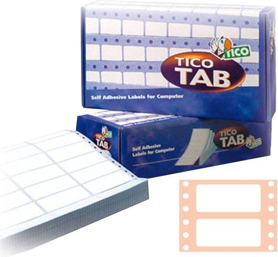 Tico TAB1-1499 etiket Wit Rechthoek Permanent 1500 stuk(s)