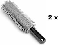 monzana® DEUBA GmbH & Co Velgenborstel - Grijs - Microvezel - 34 cm - set van 2 stuks