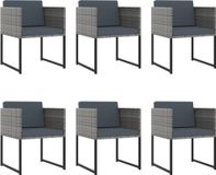 vidaXL Ensemble de jardin 11 pièces avec coussins poly rotin gris