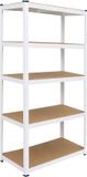 Merkloos Stellingkast - 200x90x60 cm - tot 875 kg - wit-bruin
