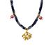 Lucardi Dames Stainless steel ketting blauw met hanger voor dames - Ketting - Staal - Goudkleurig - 47 cm