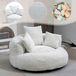 Kein Marken-/Fanartikel Comfortabele loungestoel, hoge rugleuning, 3 kussens, geschikt voor binnen en buiten, gamingstoel, slaapkamer, kantoor - beige
