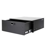 Infitronic - 19 inch 4 HE aluminium racklade documentenlade met cijferslot, kabeldoorlaat, luchtdoorlaat, volledig uittrekbaar, afsluitbaar (4 U)