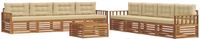 vidaXL Buiten bank set 9 st Natuurlijk en Beige