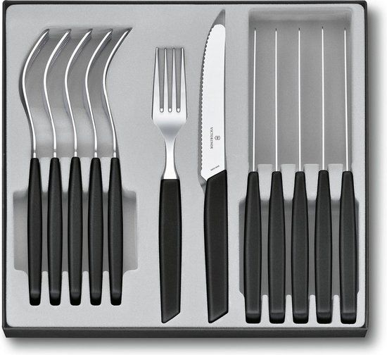 Victorinox Swiss Modern - Bestekset - 12-delig - Zwart