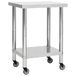 VidaXL Keukenwerktafel met wielen 60x30x85 cm roestvrij staal