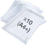 Rapesco 1816 ECO Gerecyclede Documentenmappen met Drukknoop, A4+, 10 Stuks | Transparant