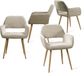 MEUBLE COSY MEUBLES COSY Eetkamerstoelen - Set Van 4 Beige Microfiber Stof