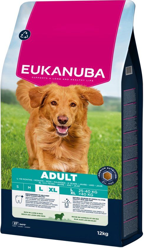 Eukanuba Adult Large Breed Lam&Rijst - Hondenbrokken - 12 kg