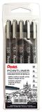 Pentel S20P Pointliner Fineliner zwart 5 stuks 0,05-0,1-0,3-0,5-0,8 mm