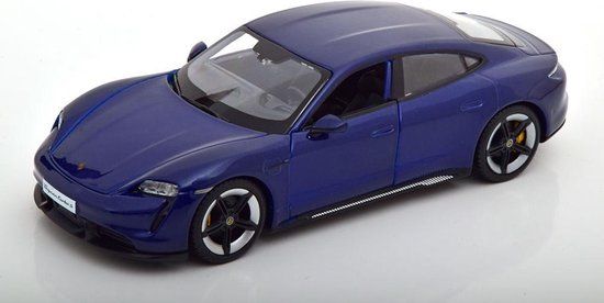 Bburago 1/24 - Porsche Taycan Turbo S 2020 - Donkerblauw