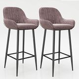 PLAYBOY Barkruk met voetensteun, set van 2, van fluweel, gestoffeerde stoel in barhoogte met fluwelen bekleding, barstoel met gevoerde zitting en rug, fluwelen bekleding in grijs, antraciet, metalen