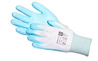 Jah handschoenen met dun breisel nylon met coating PU (wit-blauwe) – met veilige grip en elastisch – voor montage, logistiek en verzending