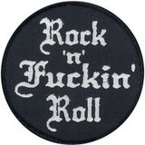 Rock 'n' Fuckin' Roll Patch zwart-wit Polyester