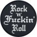 Rock 'n' Fuckin' Roll Patch zwart-wit Polyester