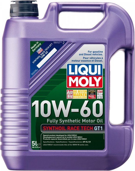 Liqui Moly Synthoil Race Tech GT1 10W60 5L - Volsynthetische motorolie