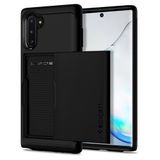 Spigen Slim Armor Card Slot Samsung Galaxy Note 10 Hoes Zwart