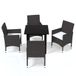 VidaXL 5-delige Tuinset met kussens poly rattan bruin