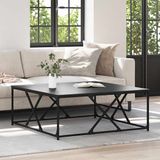 vidaXL Salontafel Zwart Eikenhout 100 x 100 x 40 cm