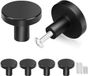 Benza Ibenzoa® Meubelknopen, set van 4 – Mat zwarte, ronde handgrepen van aluminium, diameter 30 mm, hoogte 25 mm, inclusief 4 schroeven van 25 mm en 4 schroeven van 45 mm