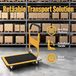 StarTech Platformwagen - Opvouwbare transportwagen - Robuuste constructie - Antislip laadvlak - Stilstaande rubberen wielen - Opvouwbare handgreep - 4 wielen - Geel