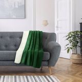 AmeliaHome Virkkuu Knuffeldeken 150x200 cm Katoen Flessengroen Ecru