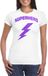 Bellatio Decorations Verkleed T-shirt voor dames - Superheld - Wit/Paars - XS
