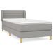 vidaXL Boxspringbed met matras, lichtgrijs, 90x200 cm, gestoffeerd