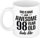 Bellatio Decorations This is what an awesome 98 year old looks like - cadeau koffiemok - beker - 300 ml - verjaardag 98 jaar - kado mok / beker