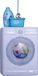 Vondels Ornament glass white washing machine H9cm