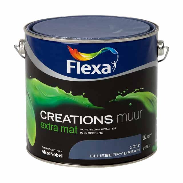 FLEXA Creations Muurverf - Extra Mat - Blueberry Dream - 2 5 liter