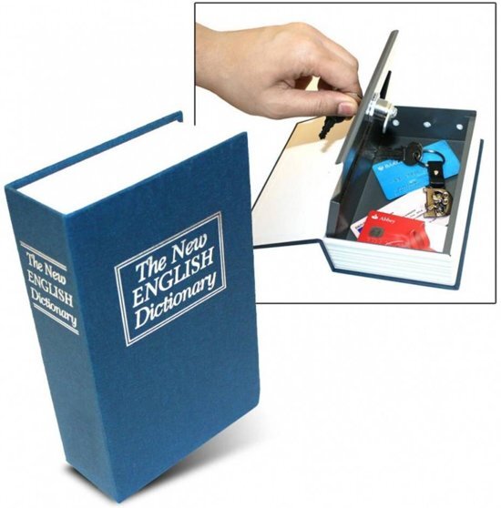 HOFFTECH Kluis in boek met sleutel english dictionary veiligheid book safety metaal boekkluis woorden boek