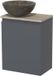 Maxaro Modulo Toiletmeubel 41 cm Donkergrijs Greeploos - Lichtgrijs Eiken Blad