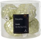Decoris Dennenappel glas d5h7 cm w.mnt 6st